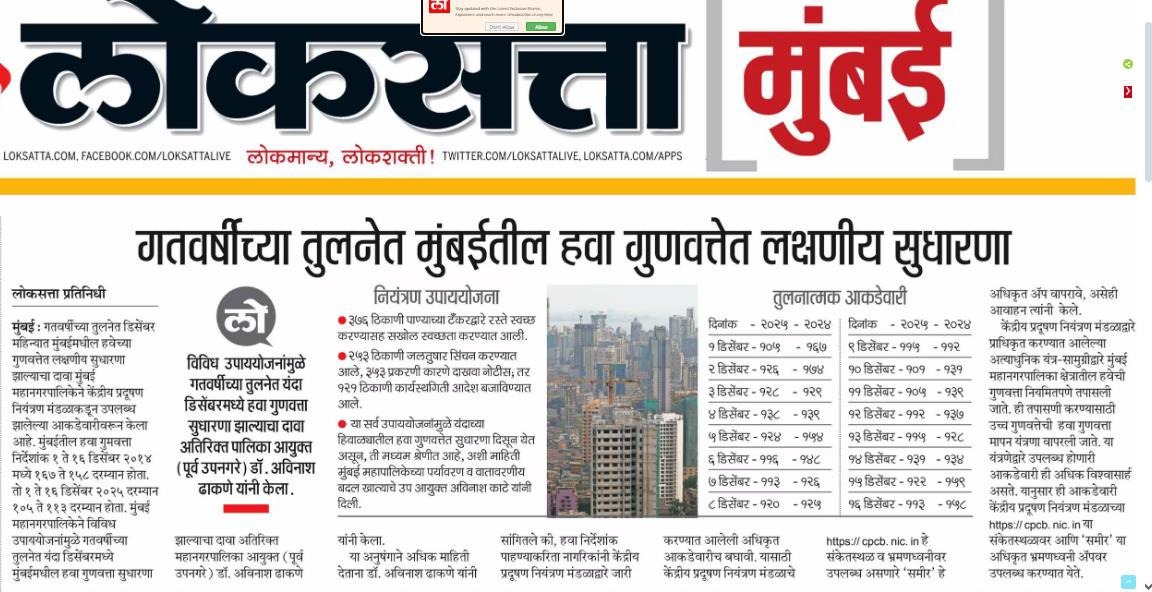 MPCB च्या उपाययोजनांचा सकारात्मक परिणाम. मुंबई मधील हवेच्या गुणवत्तेमध्ये (AQI) लक्षणीय सुधारणा!