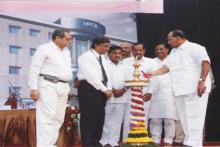 Deep Prajvalan at Foundation Stone Laying Ceremony of Deep Prajvalan at Foundation Stone Laying Ceremony of Central Laboratory. (From left to right) Shri. B.P. Pandey, Principal Secretary, GoM. Dr. D.B. Boralkar, Member Secretary, MPCB. Shri. R.R. Patil, Dy. Chief Minister, Maharashtra State. Shri. Ganesh Naik, Environmental Minister, Maharashtra State. Shri. Sunil Tatkare, Minister for Food and Agriculture. Shri. Sharad Pawar, Minister for Agriculture, Central Government.